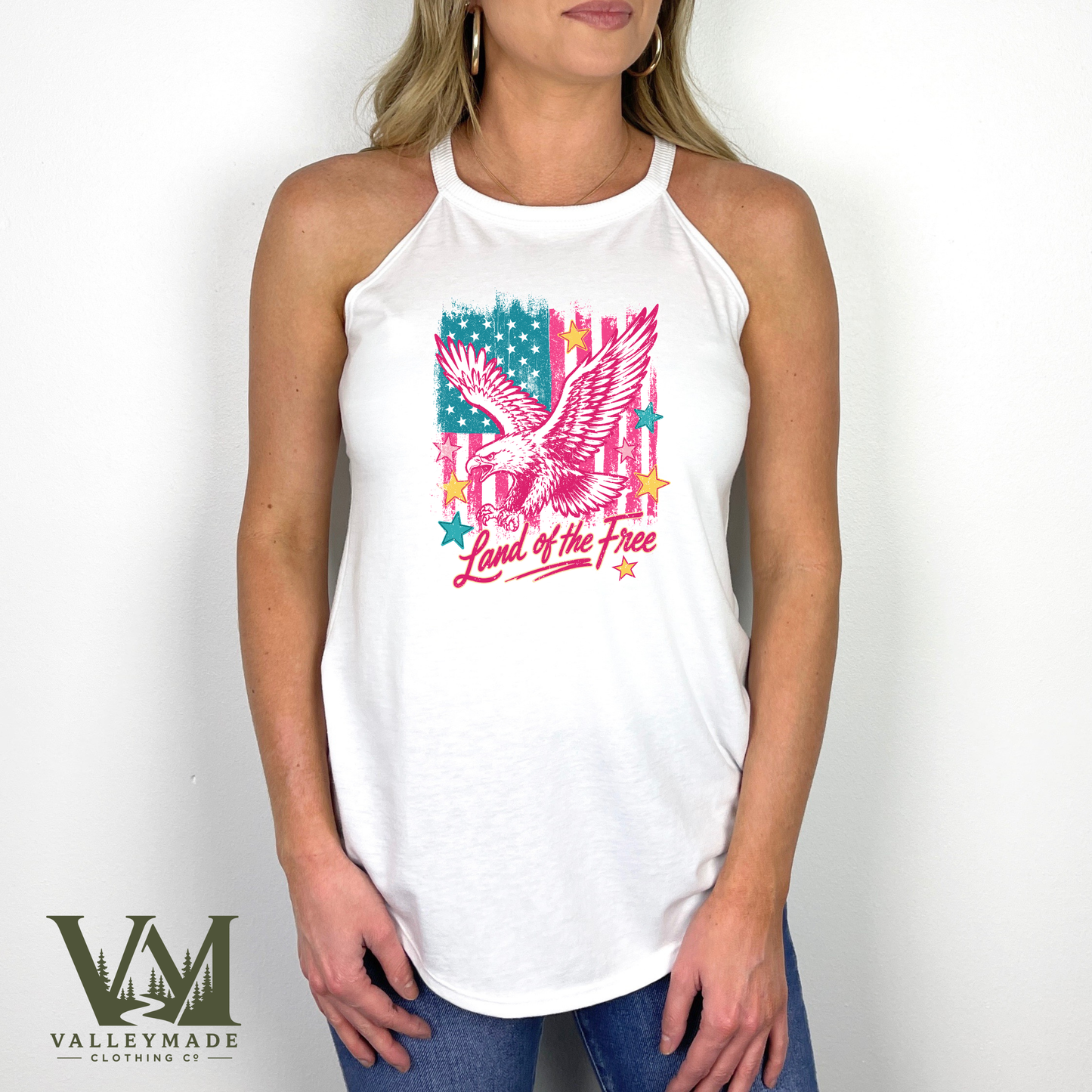Land Of The Free Eagle - Women's Rocker Tank