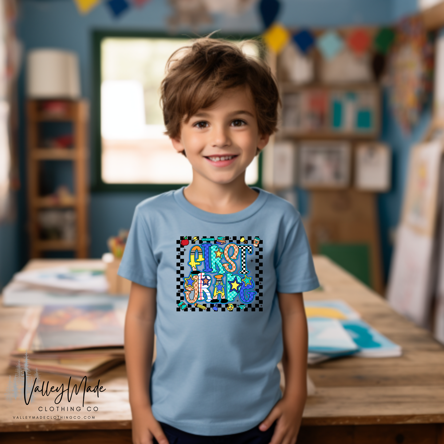 Boy Checkered Grades-YOUTH Tee