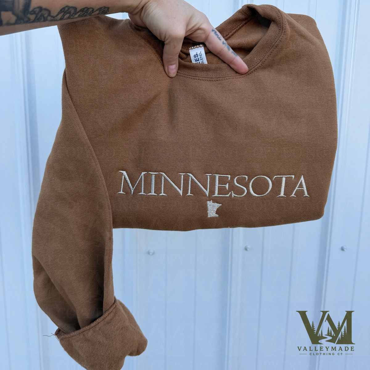 Embroidered Simple Minnesota Crewneck