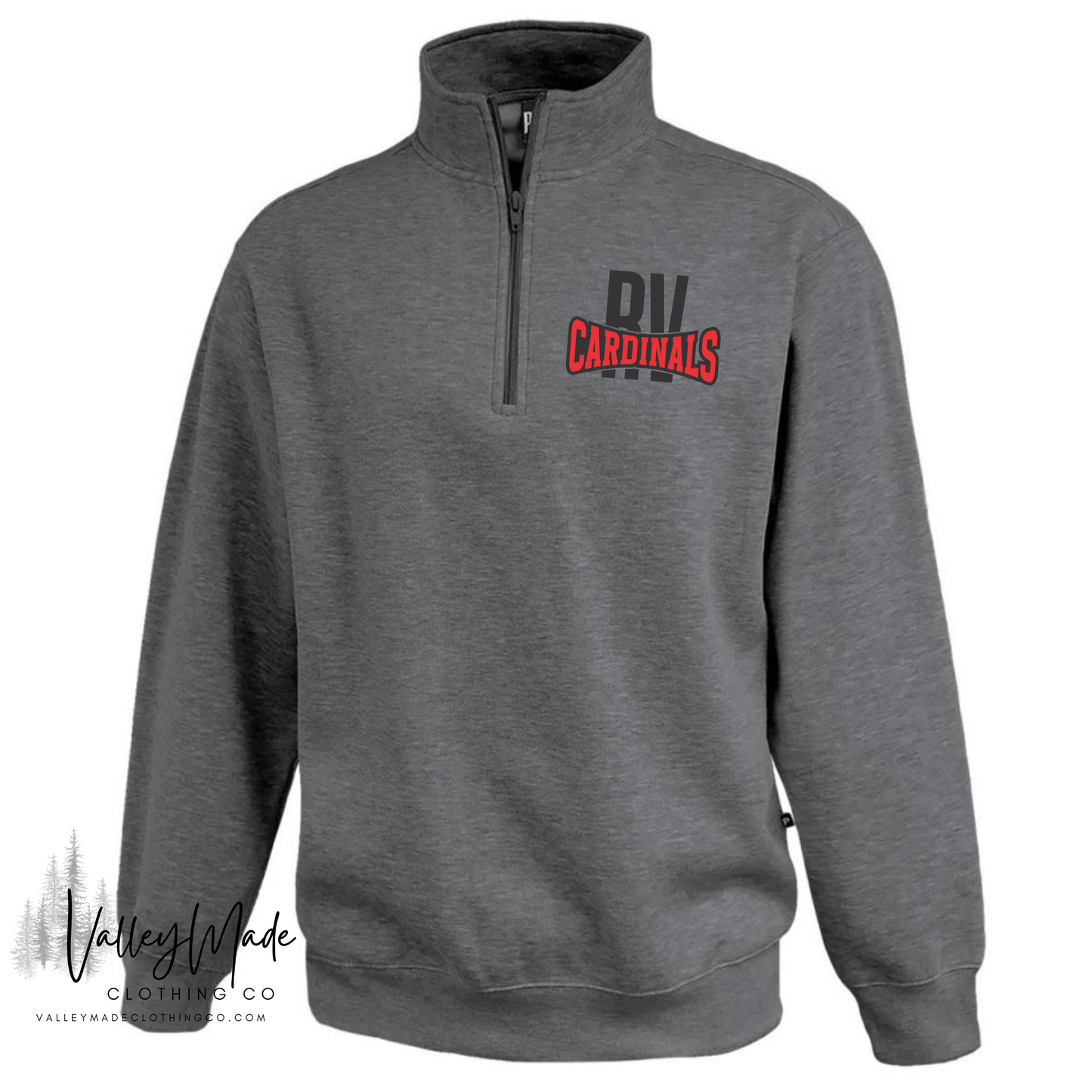Curved School And Mascot - Men's 1/4 Zip