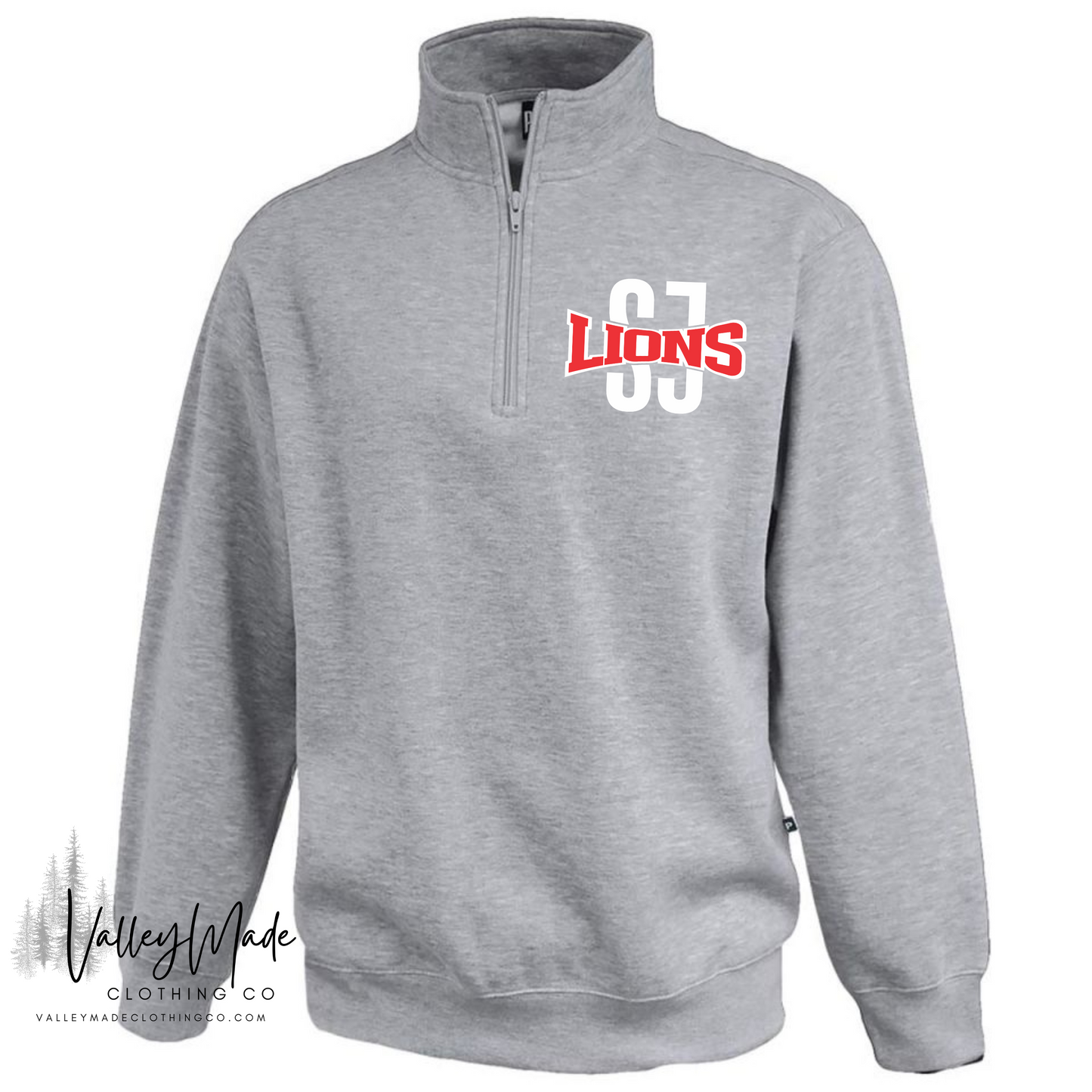 Curved School And Mascot - Men's 1/4 Zip