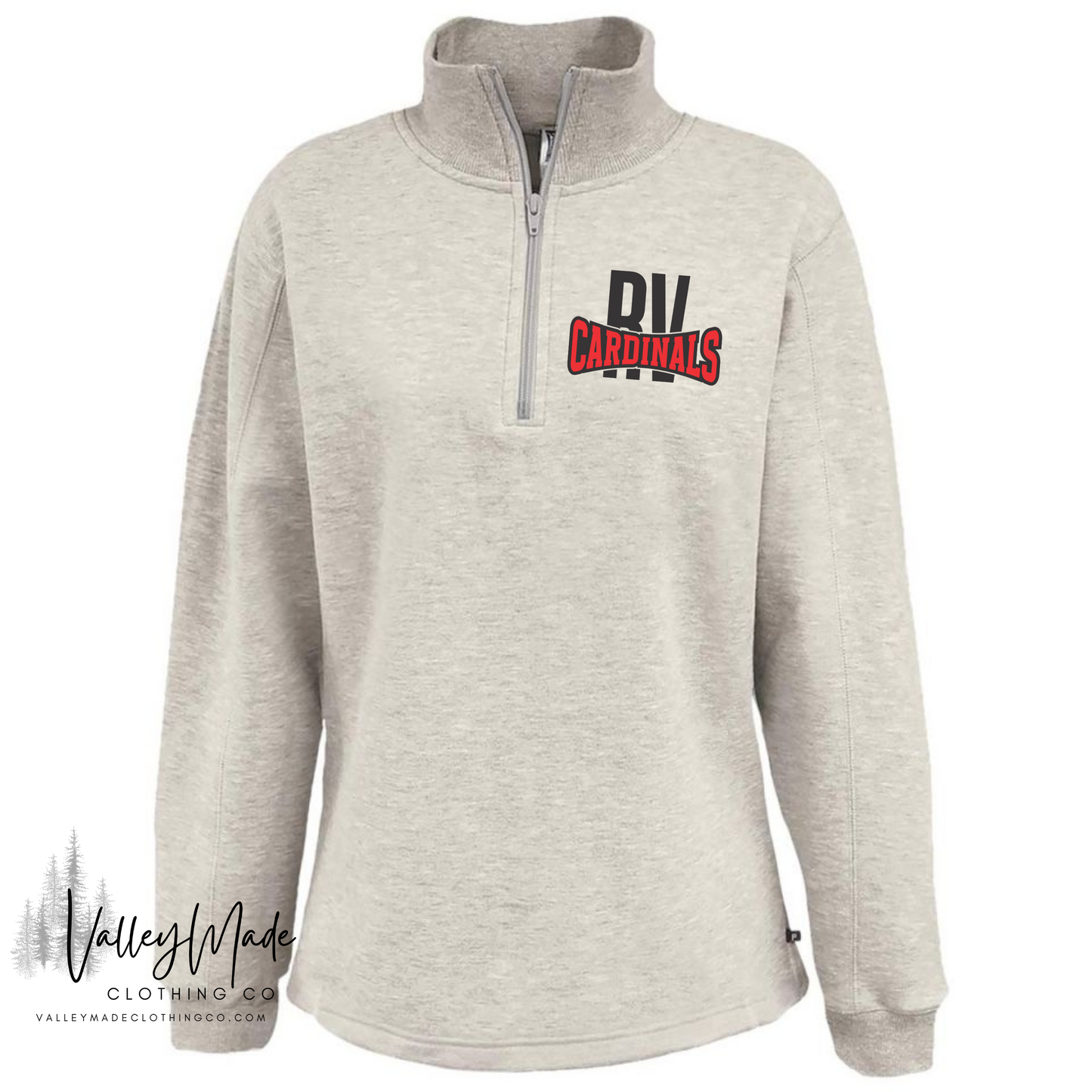 Curved School And Mascot - Women's 1/4 Zip