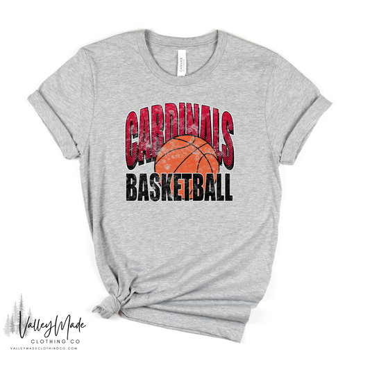 Grunge Dotted Basketball Mascot - Tee