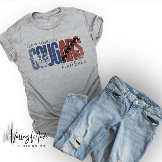 Distressed Cougars Sports-Tee