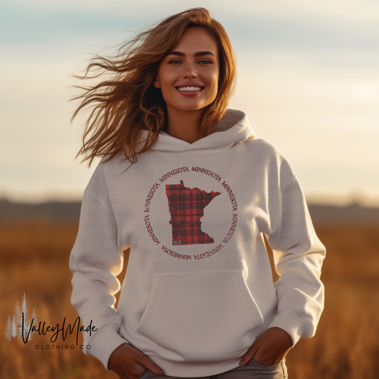 Plaid Minnesota Circle-Hoodie