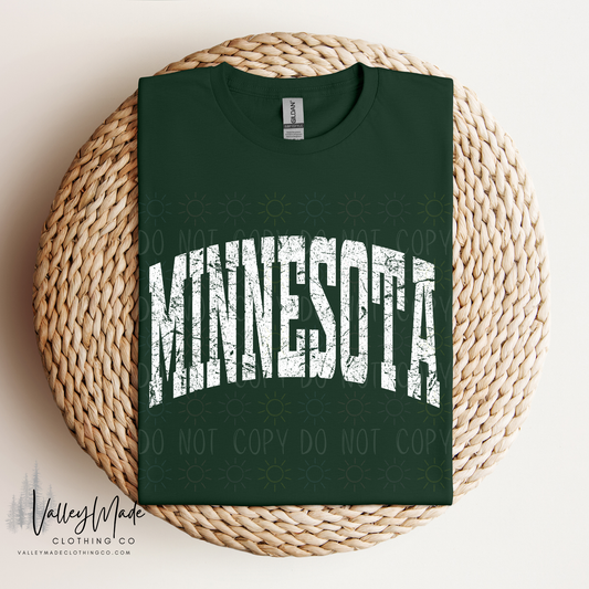 **BLACK FRIDAY $12 TEE** Grunge Curved Minnesota