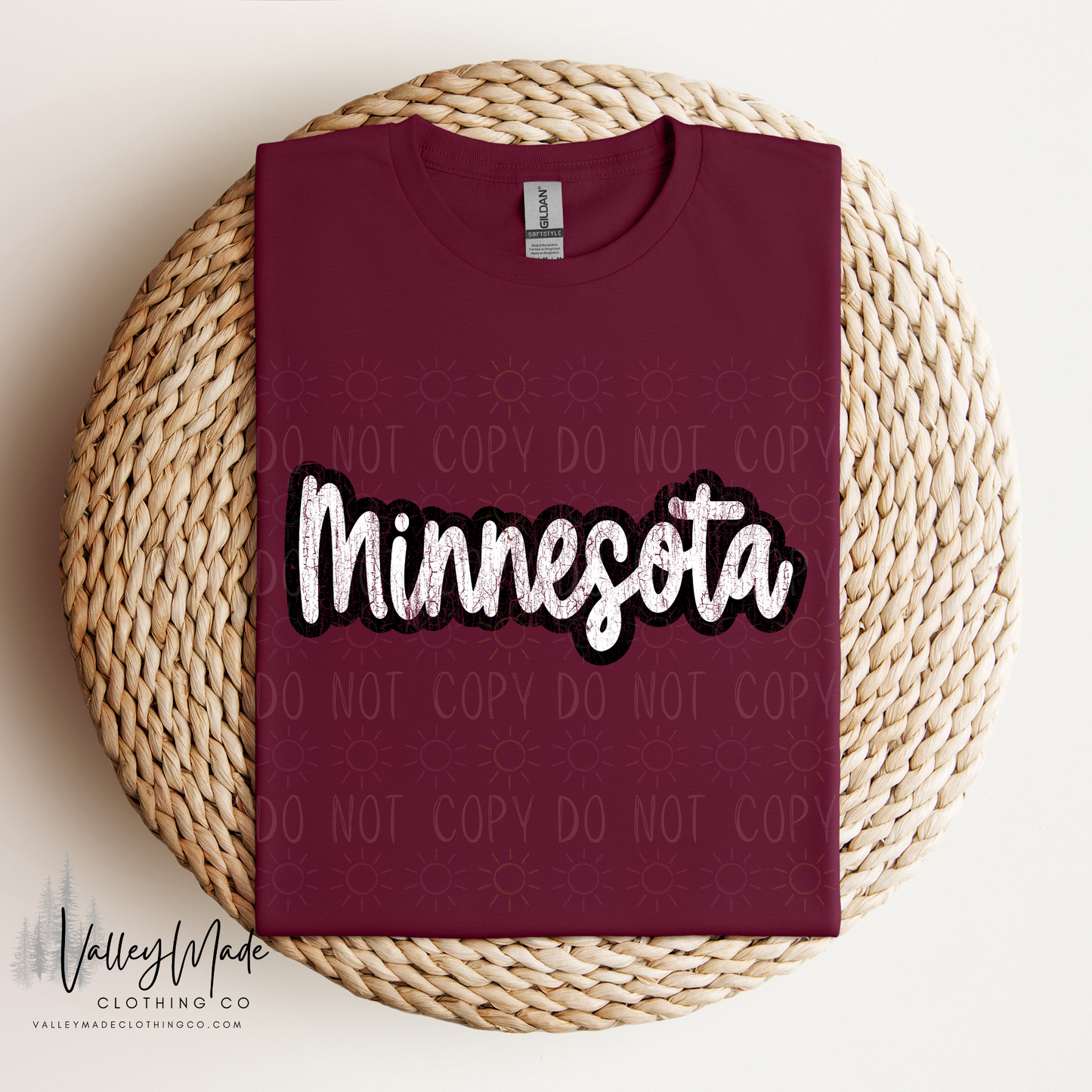 **BLACK FRIDAY $12 TEE** Distressed Cursive Minnesota