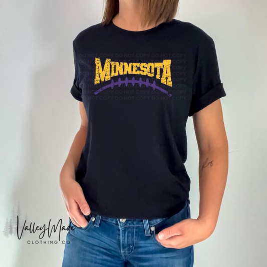 Distressed Minnesota Football-Tee