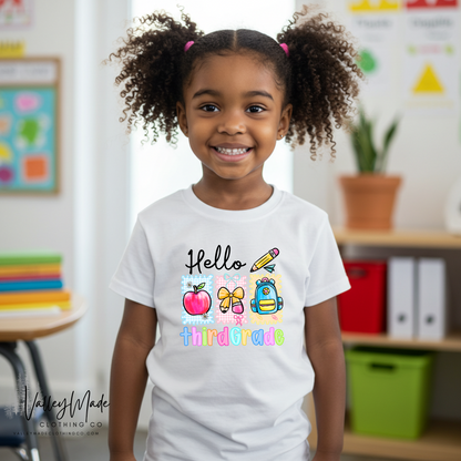 Preppy Hello Grade Levels-YOUTH Tee