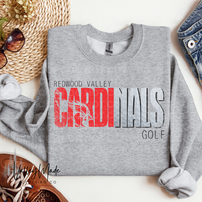 Distressed Cardinals Sports-Crewneck