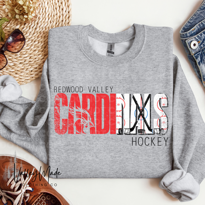 Distressed Cardinals Sports-Crewneck