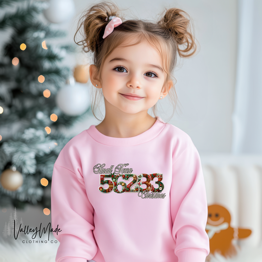 Customizable Small Town Christmas Zip Code-Toddler Crewneck