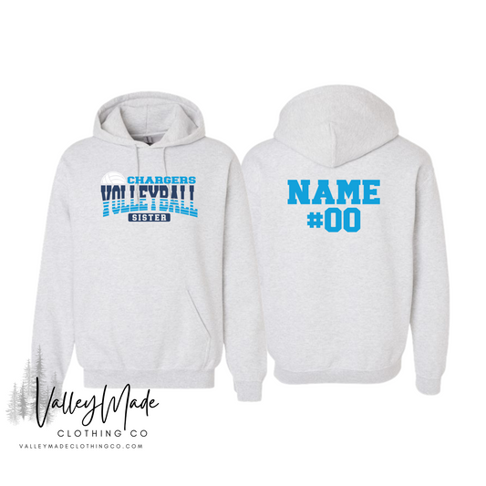 Customizable Family Name Volleyball Mascot-Hoodie
