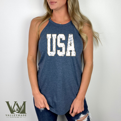 Distressed USA - Women's Rocker Tank