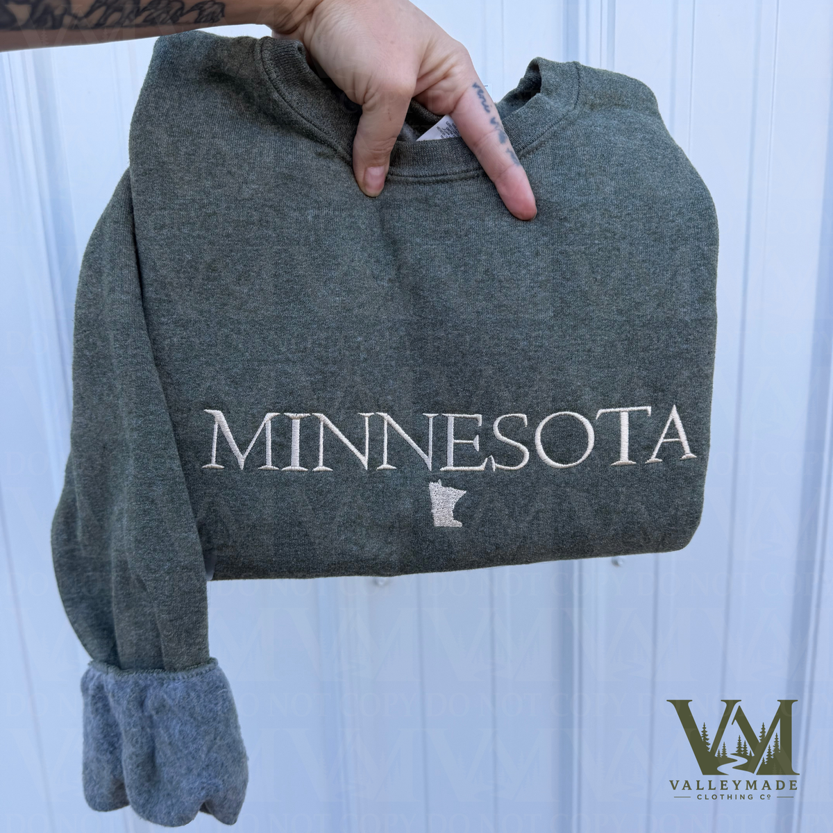 Embroidered Simple Minnesota Crewneck