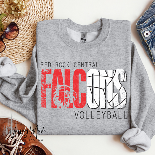 Distressed Falcons Sports-Crewneck