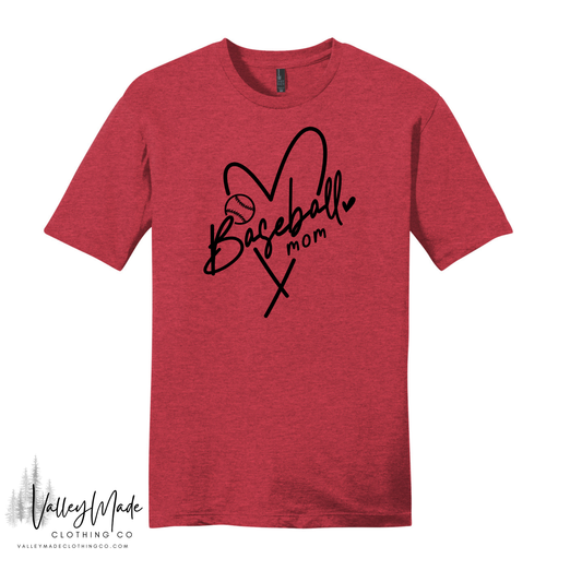 Heart Baseball Mom - Tee