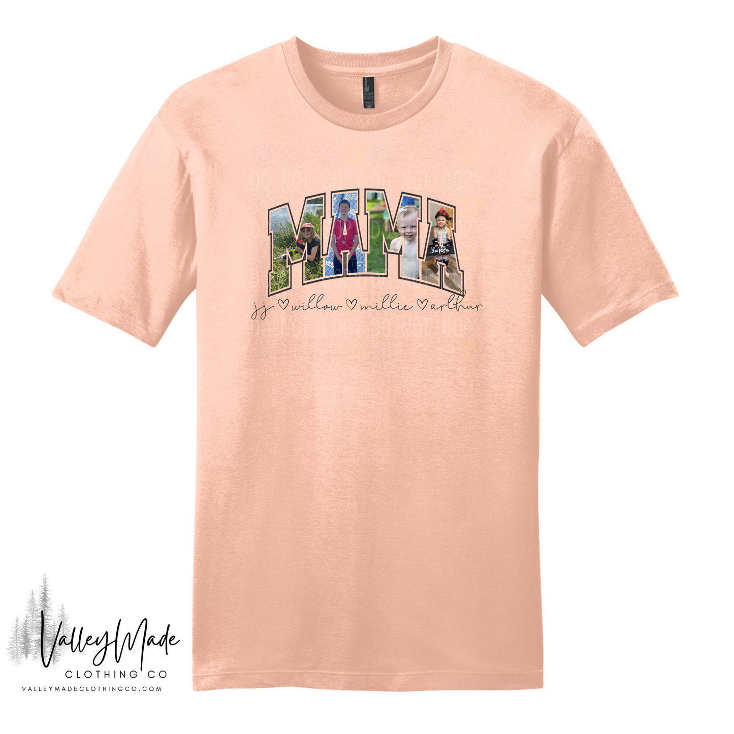 Custom Picture And Name Mama - Tee