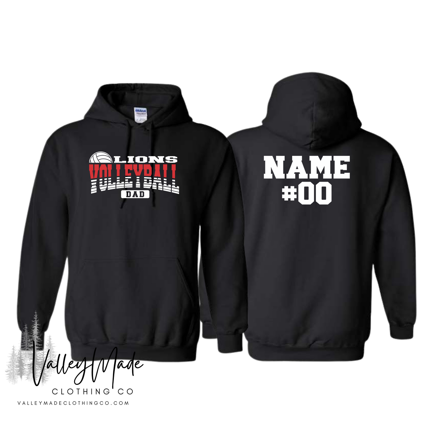 Customizable Family Name Volleyball Mascot-Hoodie