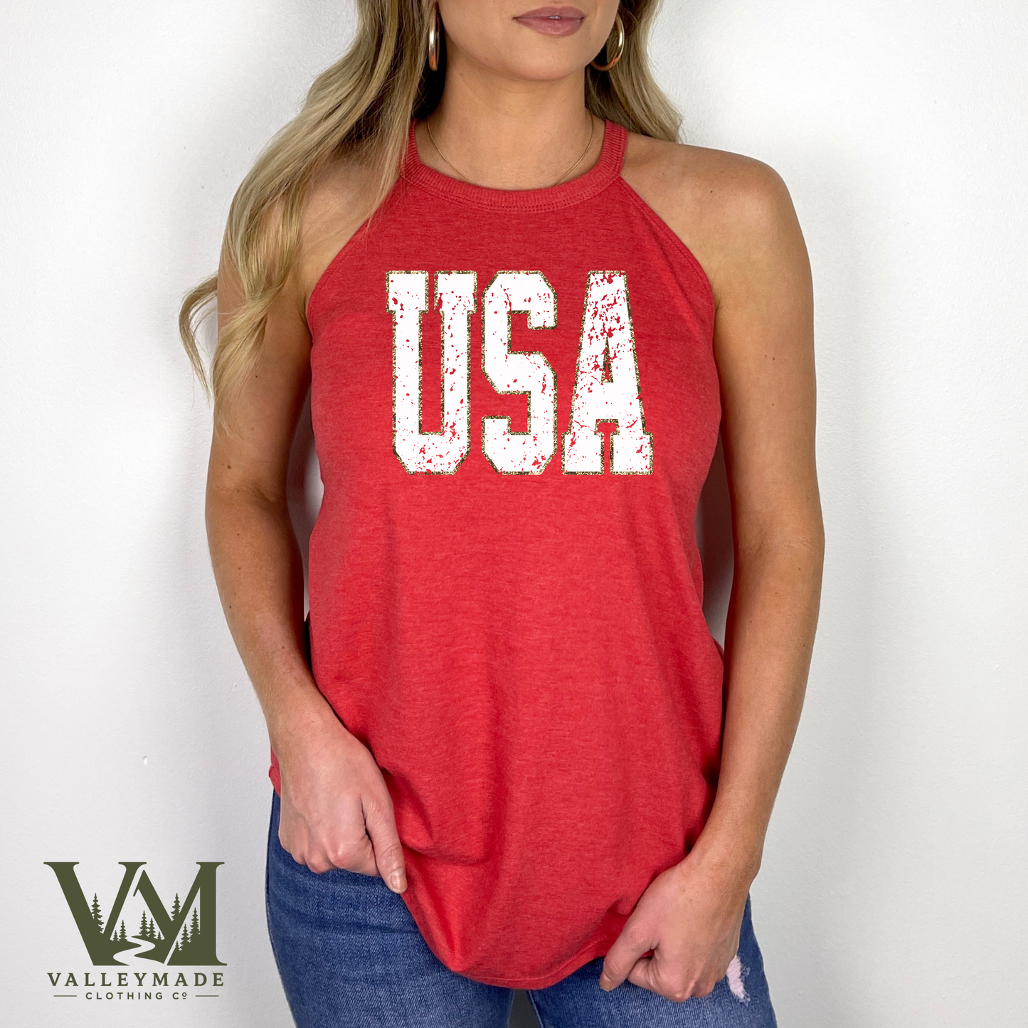 Distressed USA - Women's Rocker Tank