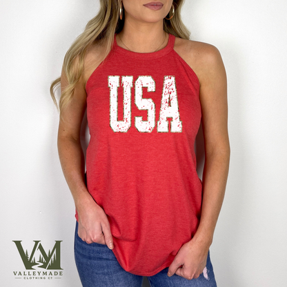 Distressed USA - Women's Rocker Tank