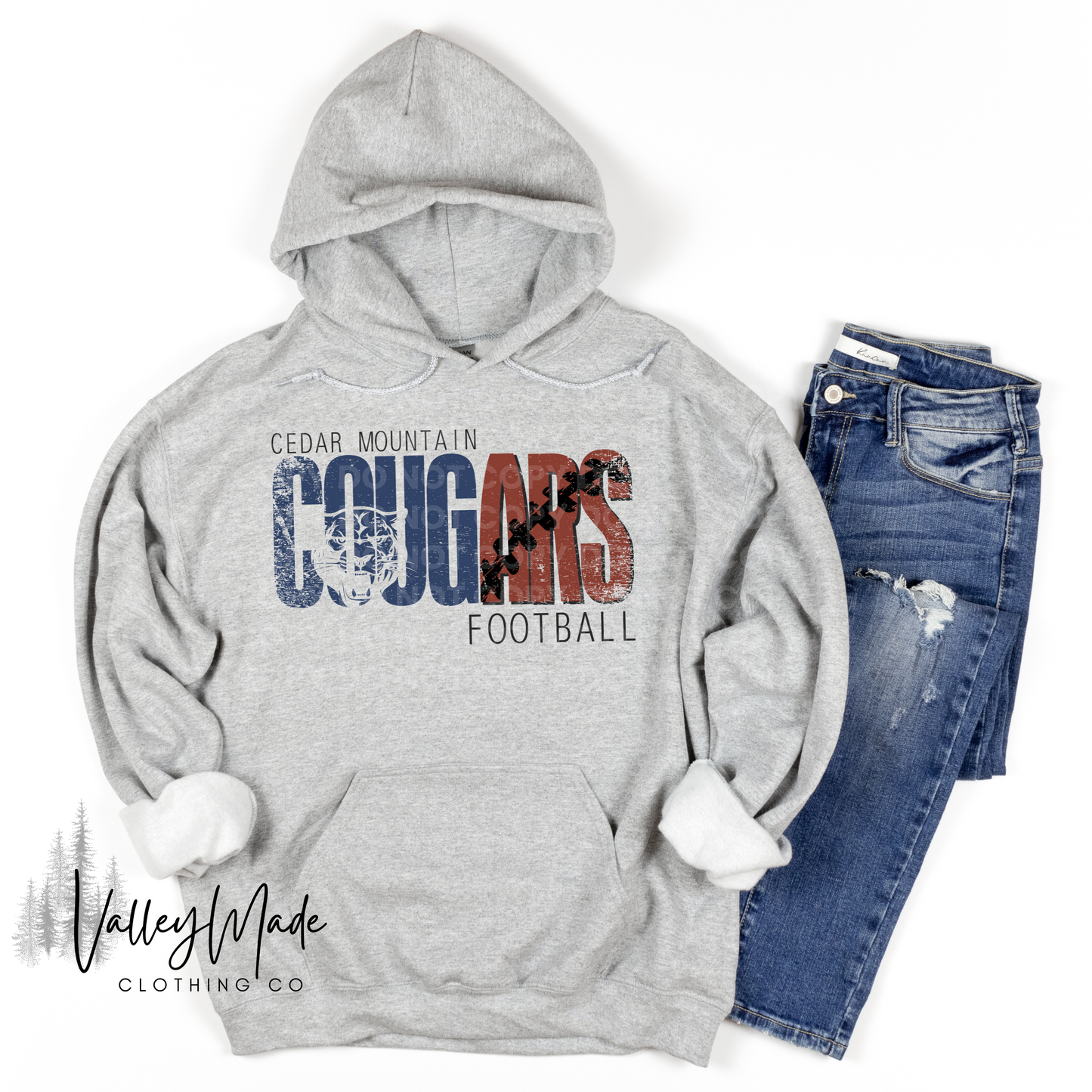 Distressed Cougars Sports-Hoodie