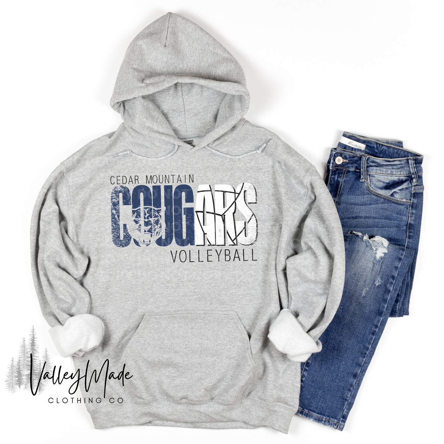 Distressed Cougars Sports-Hoodie