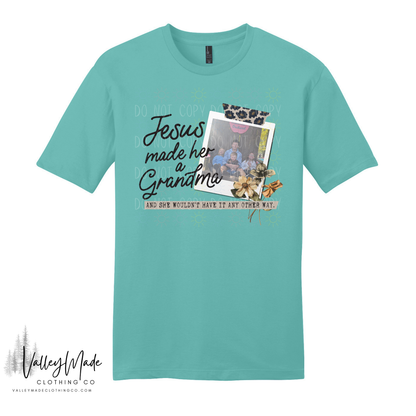 Custom Picture Jesus Made Her A Grandma - Tee