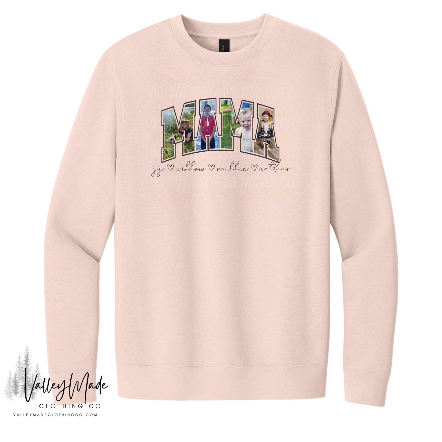 Custom Picture And Name Mama - Crewneck
