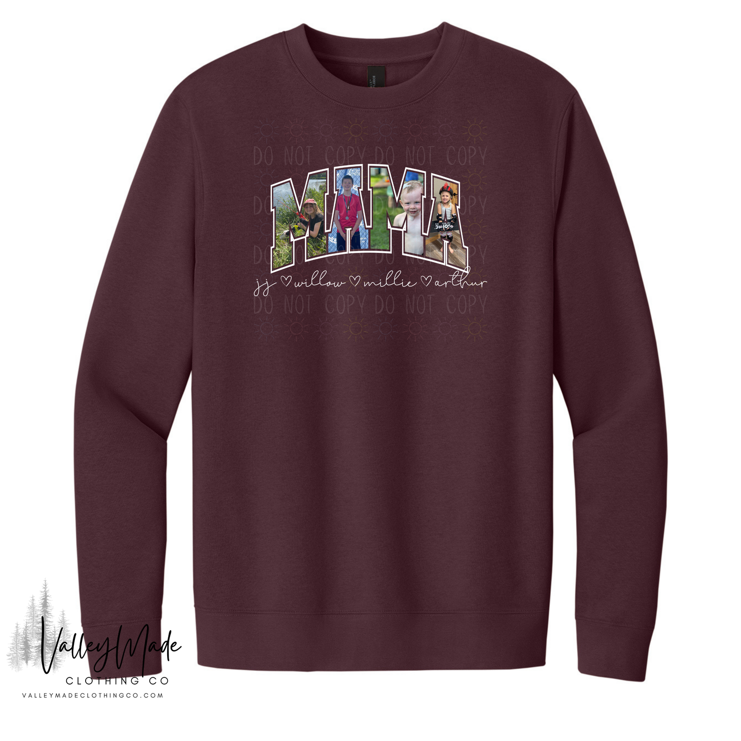 Custom Picture And Name Mama - Crewneck