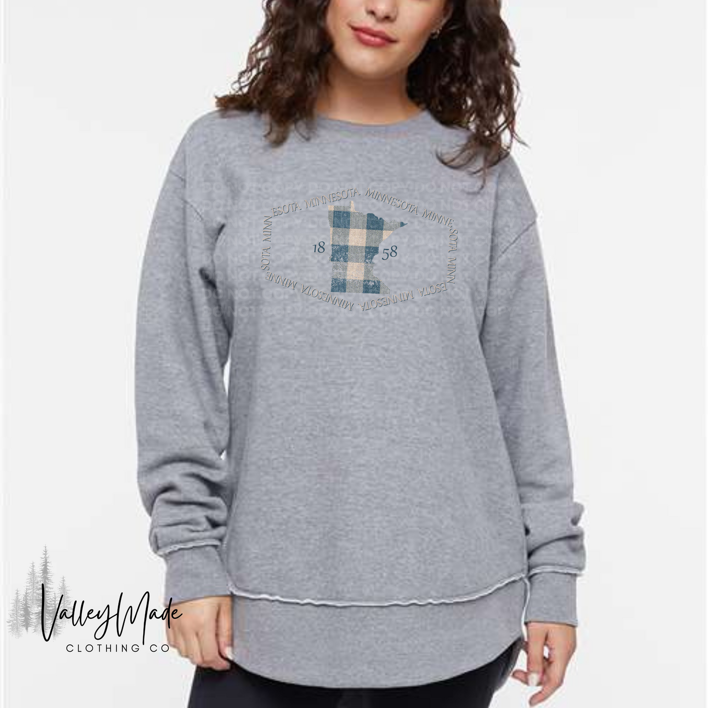 Polygon Plaid Minnesota-Women's Fit Crewneck