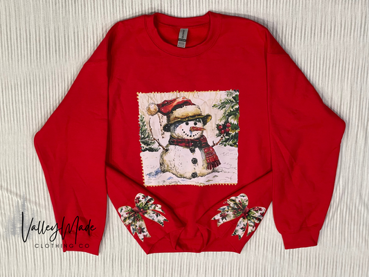 Snowman Vintage Stamp-Crewneck