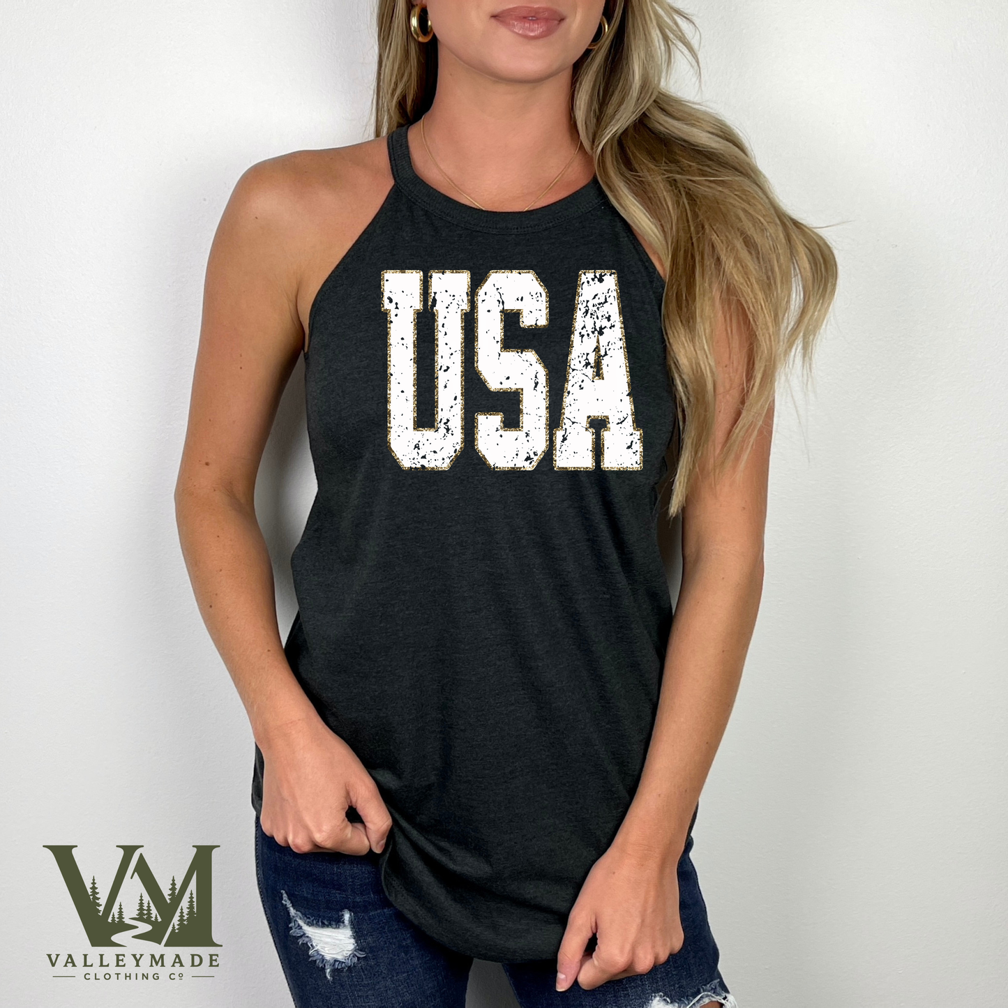 Distressed USA - Women's Rocker Tank