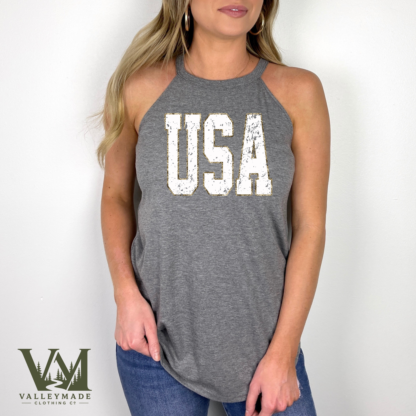 Distressed USA - Women's Rocker Tank