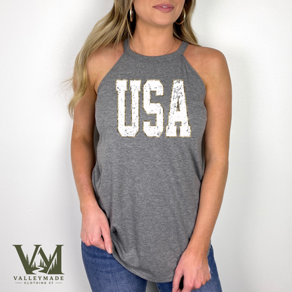 Distressed USA - Women's Rocker Tank