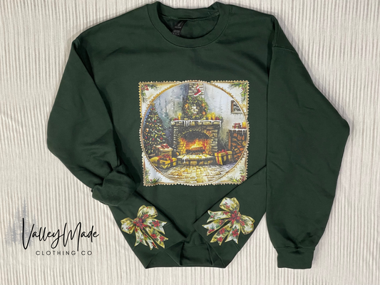 Fireplace Vintage Stamp-Crewneck