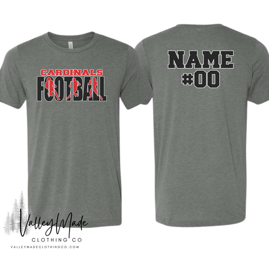 Customizable Football Cutout Mascot-Tee