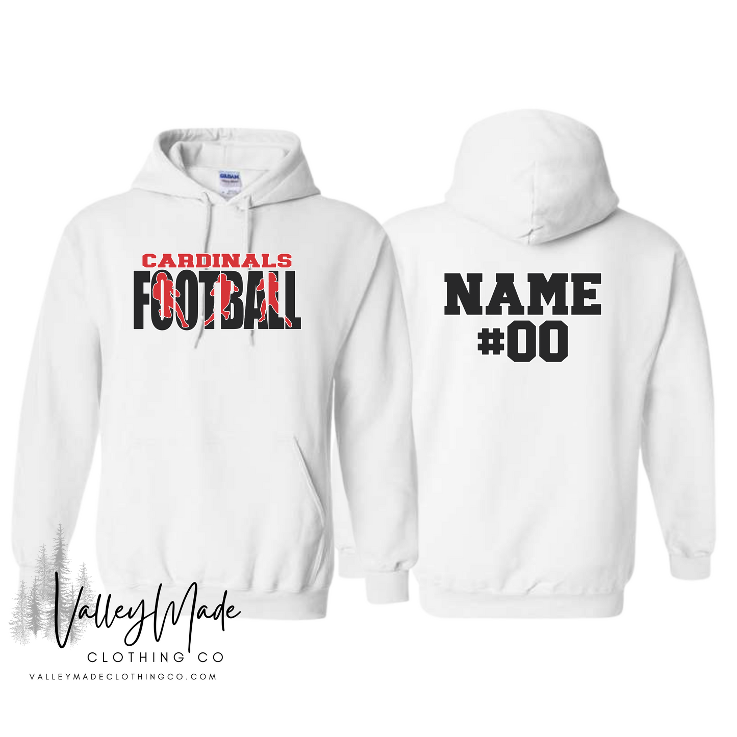 Customizable Football Cutout Mascot-Hoodie