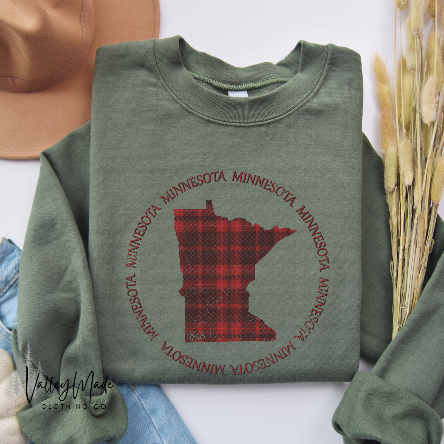 Plaid Minnesota Circle-Crewneck