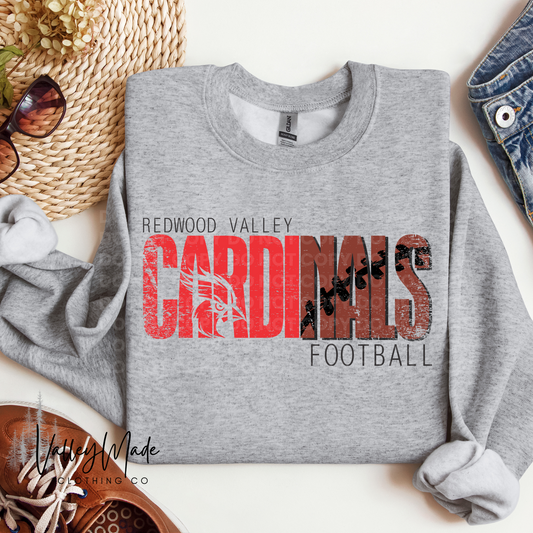 Distressed Cardinals Sports-Crewneck