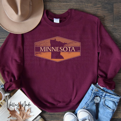 Distressed Minnesota 1858-Crewneck