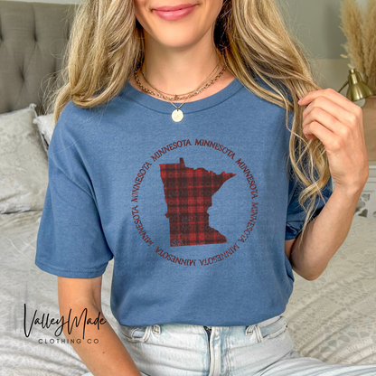 Plaid Circle Minnesota-Tee