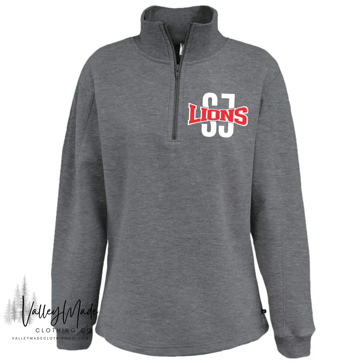 Curved School And Mascot - Women's 1/4 Zip