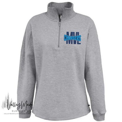 Curved School And Mascot - Women's 1/4 Zip