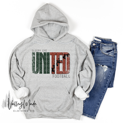 Distressed Sleepy Eye United Football-Hoodie