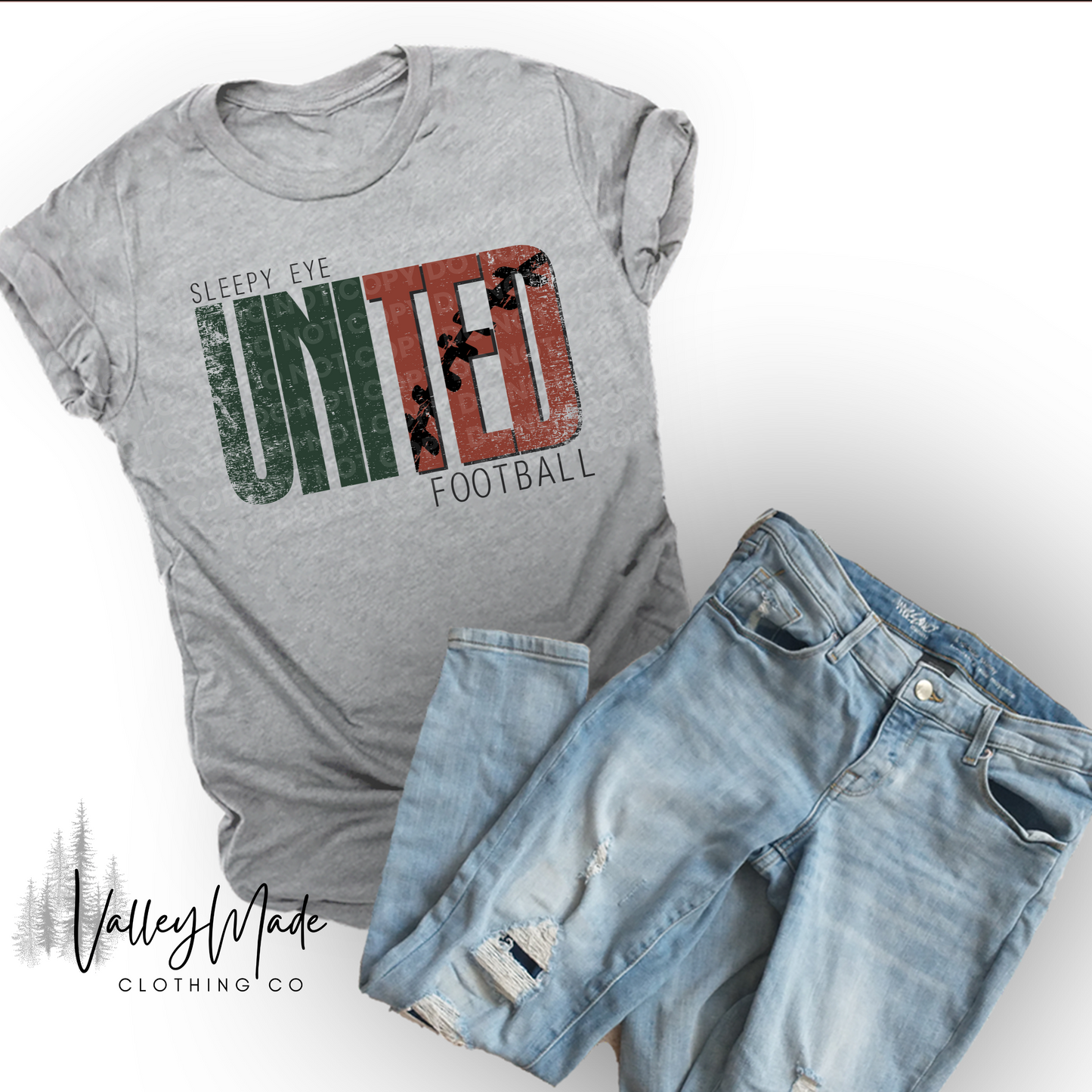 Distressed Sleepy Eye United Football-Tee