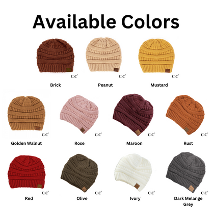 C.C. Brand Solid Ribbed Beanie