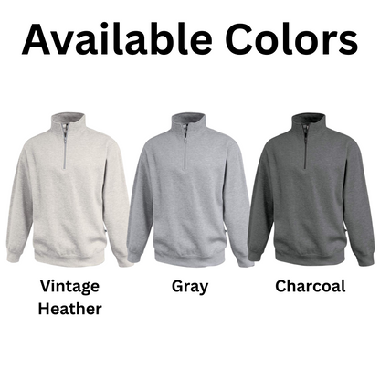 Curved School And Mascot - Men's 1/4 Zip