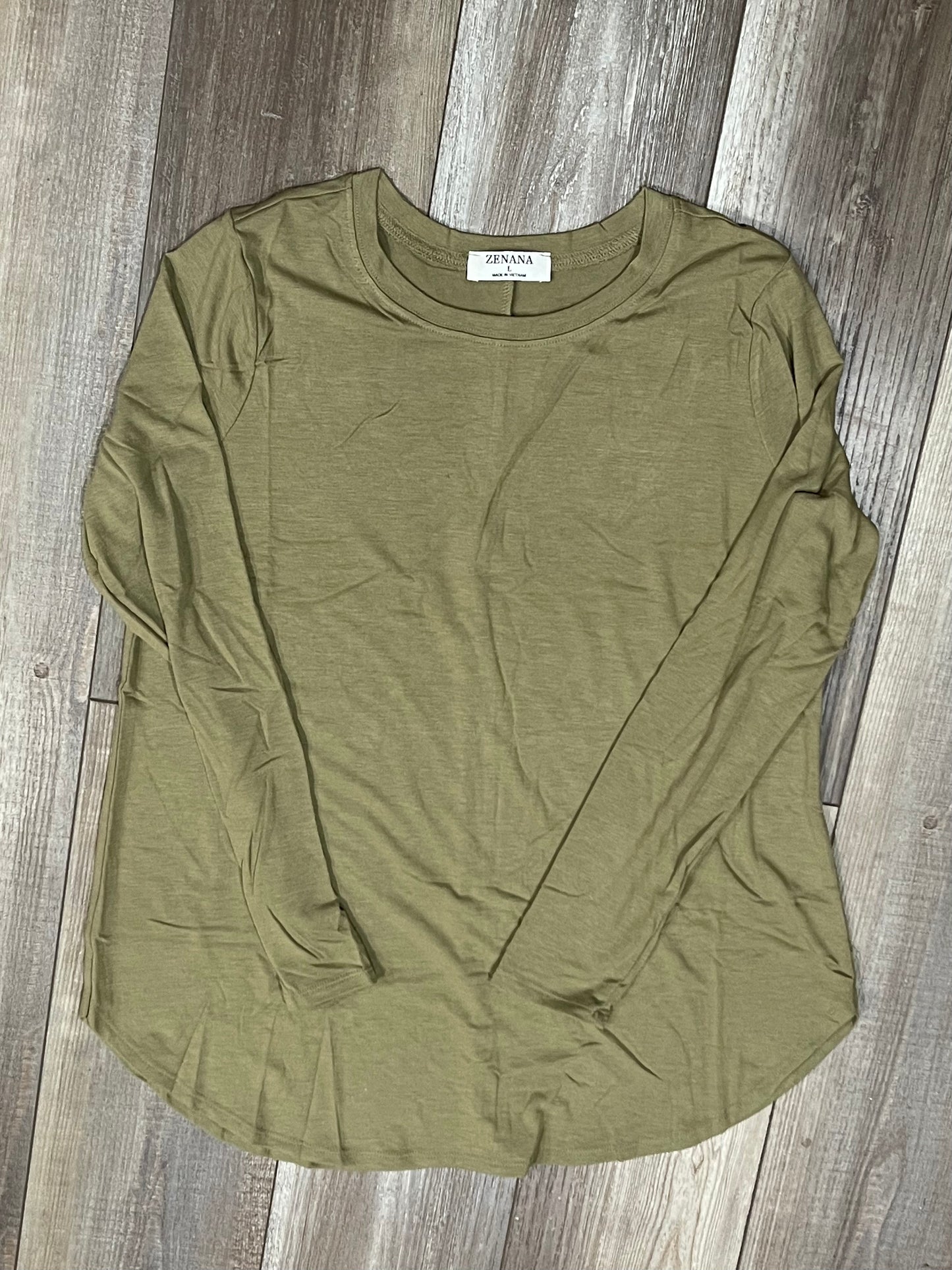 Women's Buttery Soft Khaki/Green Long Sleeve