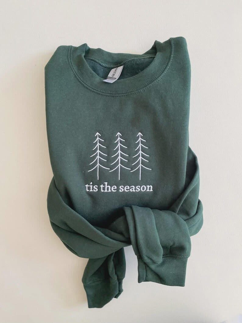 Tis The Season Trees - Embroidered Crewneck